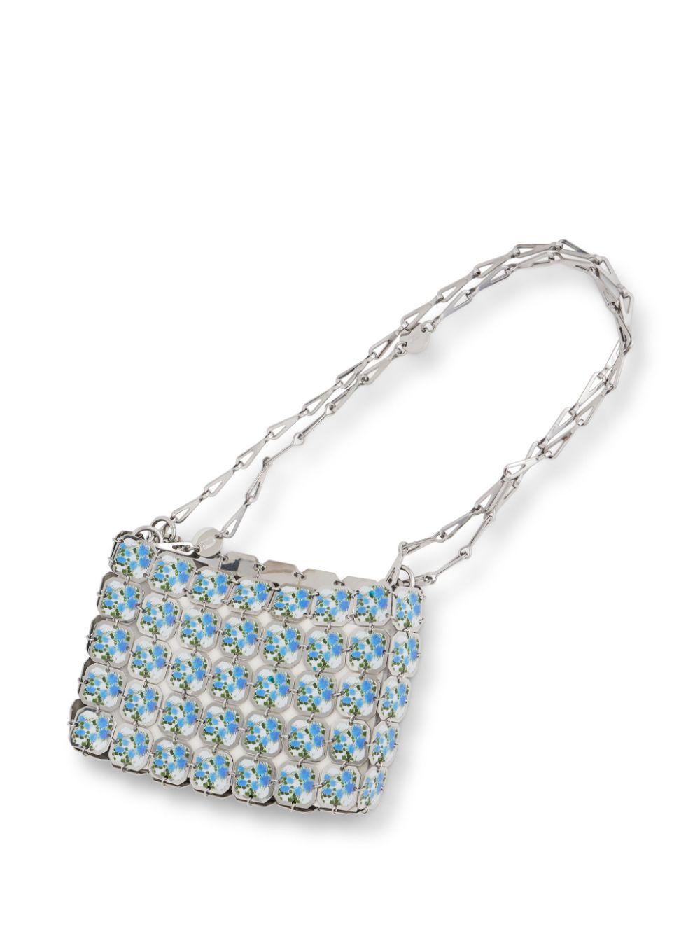 25PSS0494MET718 V473 FLOWERS SILVER RABANNE