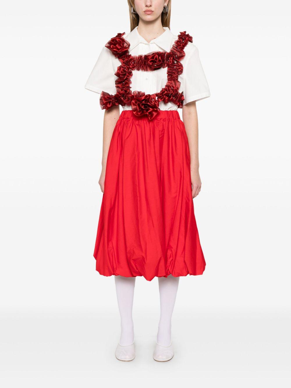 Flower-appliqué harness 3OV008 2 RED NOIR KEI NINOMIYA