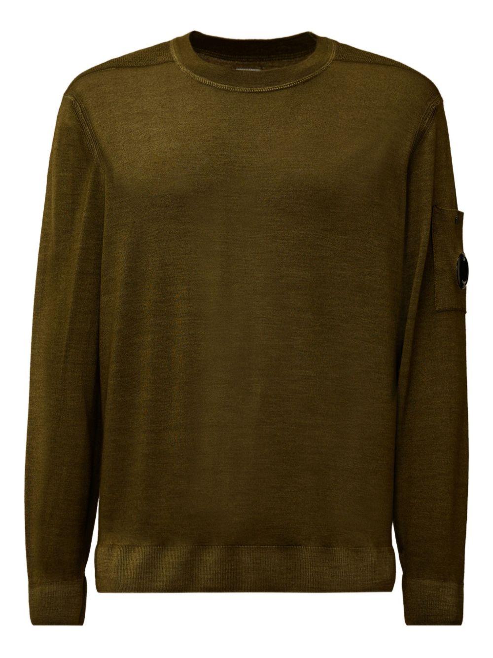 Merino Wool Crewneck Lens Sweater 19CMKN024A003247F 652 CAPERS CP COMPANY