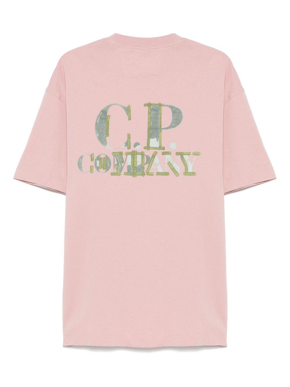 Logo T-Shirt 18CMTS148A006586W 520 MISTY ROSE CP COMPANY