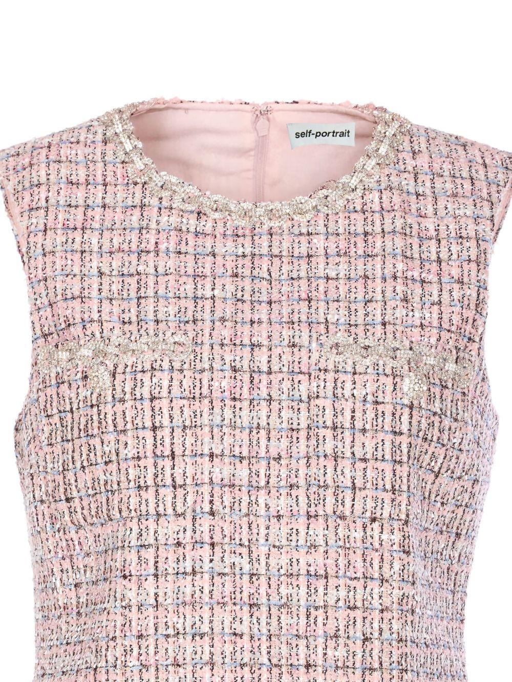 Pink Boucle Sleeveless Mini Dress AW25098SP PINK SELF-PORTRAIT