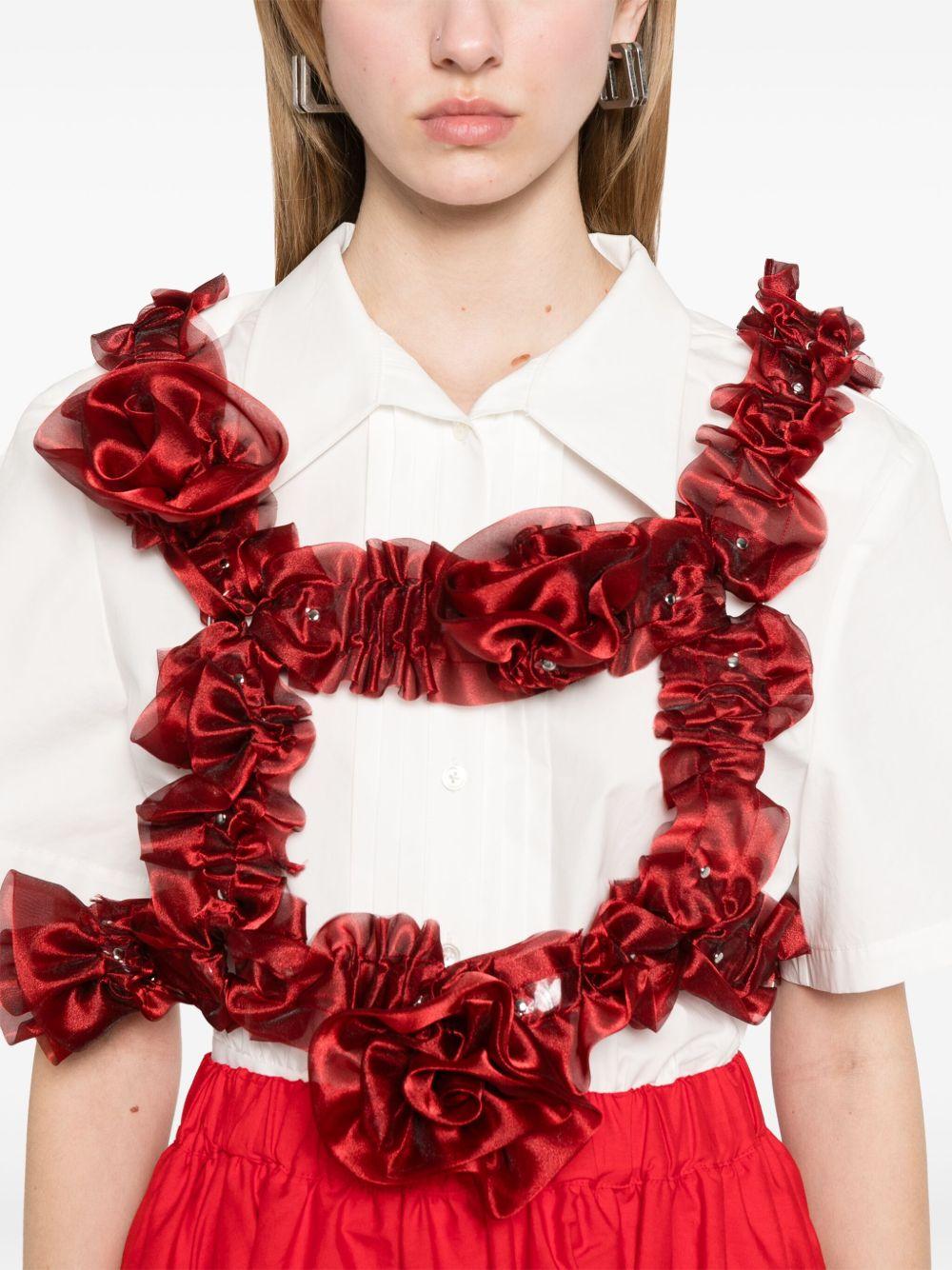 Flower-appliqué harness 3OV008 2 RED NOIR KEI NINOMIYA