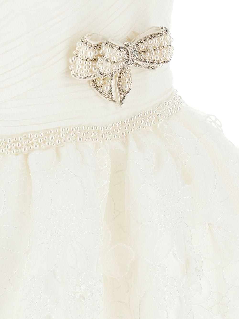 Bow-detail mini dress SS25263SW WHITE SELF-PORTRAIT