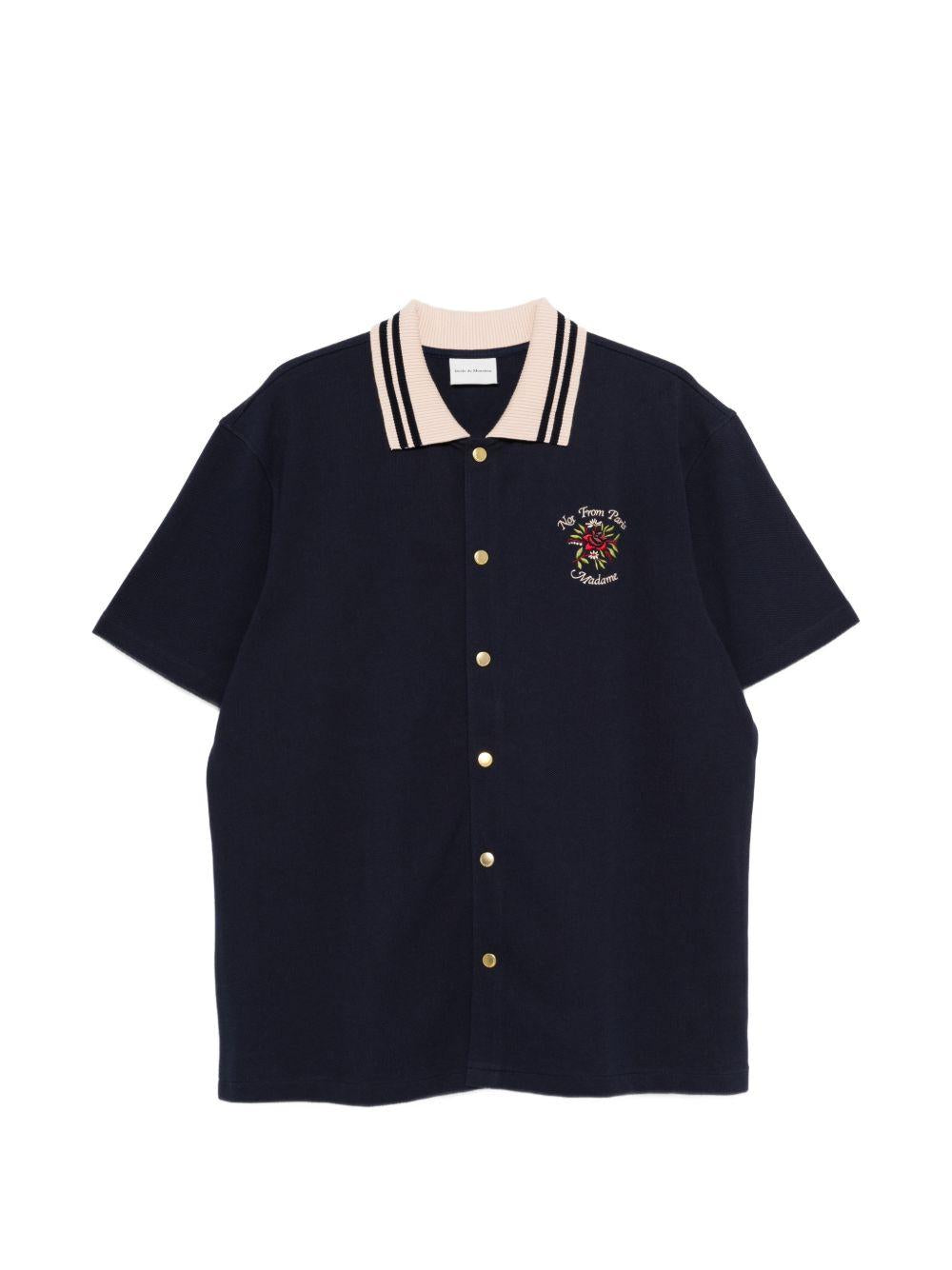 Chemise Piquée Slogan Rose JSH247CO264 NAVY DROLE DE MONSIEUR