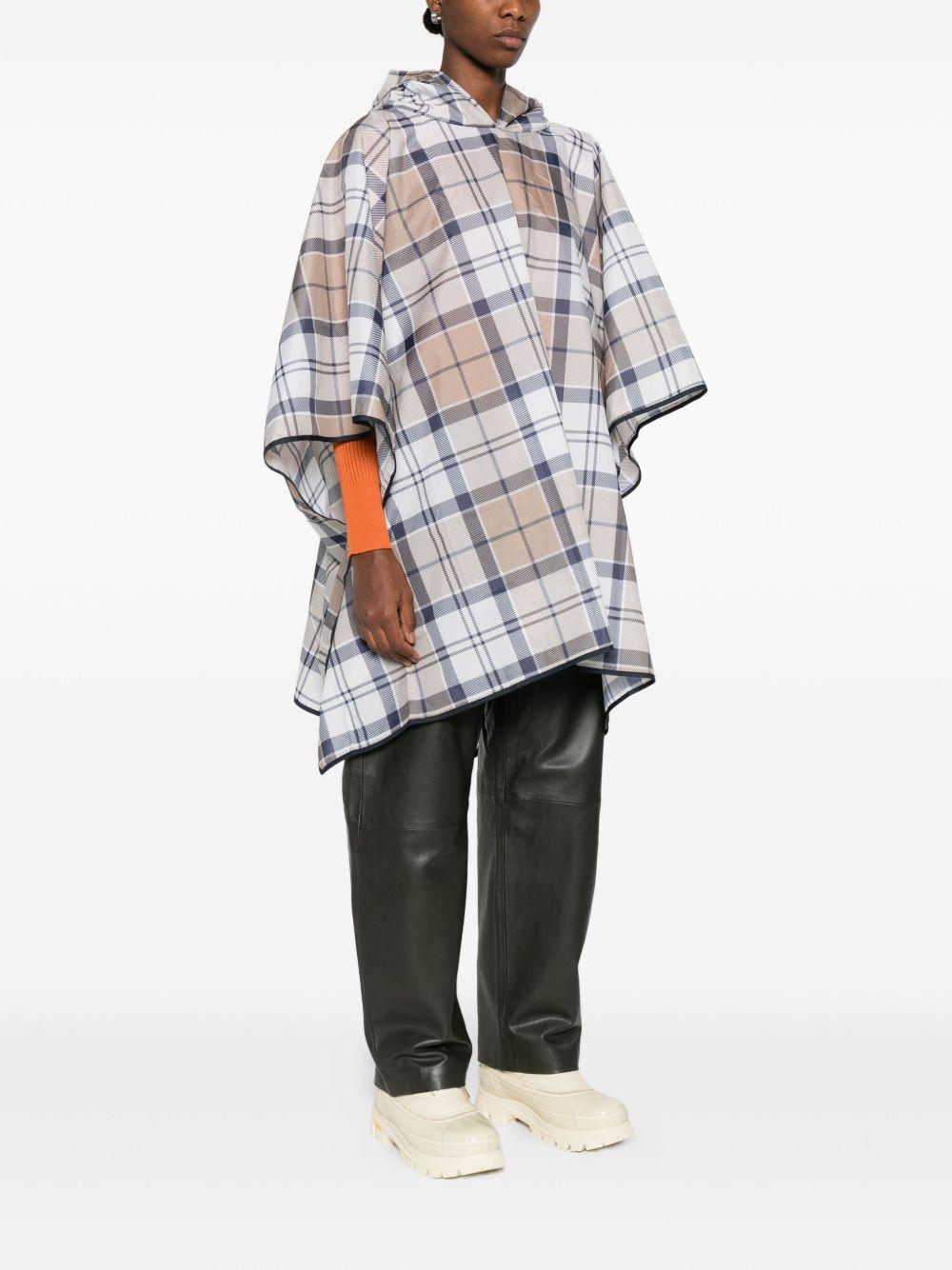 Tartan Poncho LAC0345LAC BR52 HESSIAN NAVY TARTAN BARBOUR