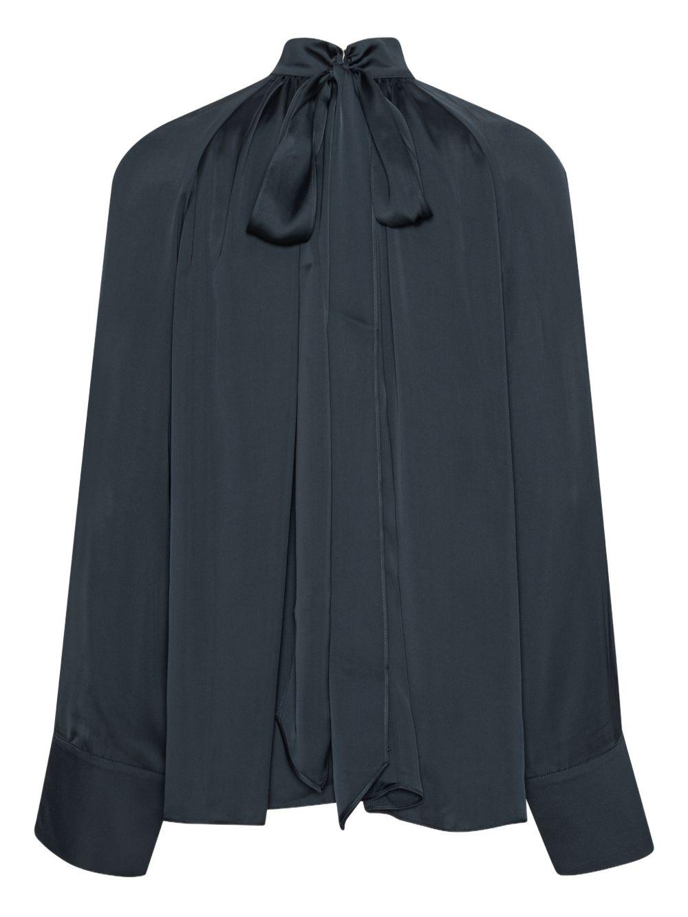 Satin Bow Shirt Dark Blue 1151102318 2318 SKY CAPTAIN ROTATE