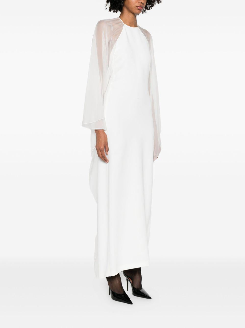 Abito Da Sera Con Maniche In Chiffon 252M04085134 0002 BIANCO ALBERTA FERRETTI