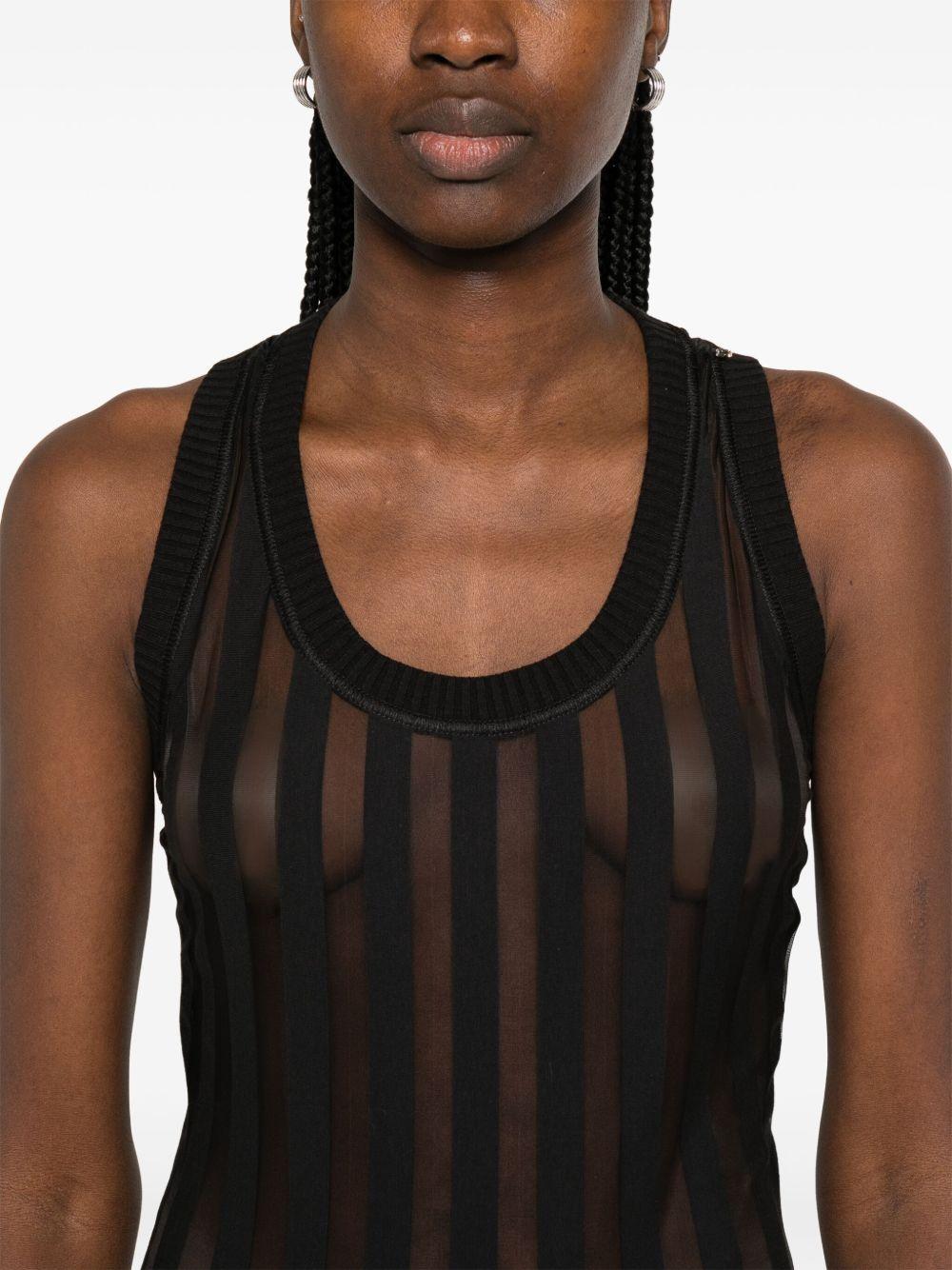 Edam sheer striped bodysuit EDAMMM13225 004 NERO SPORTMAX
