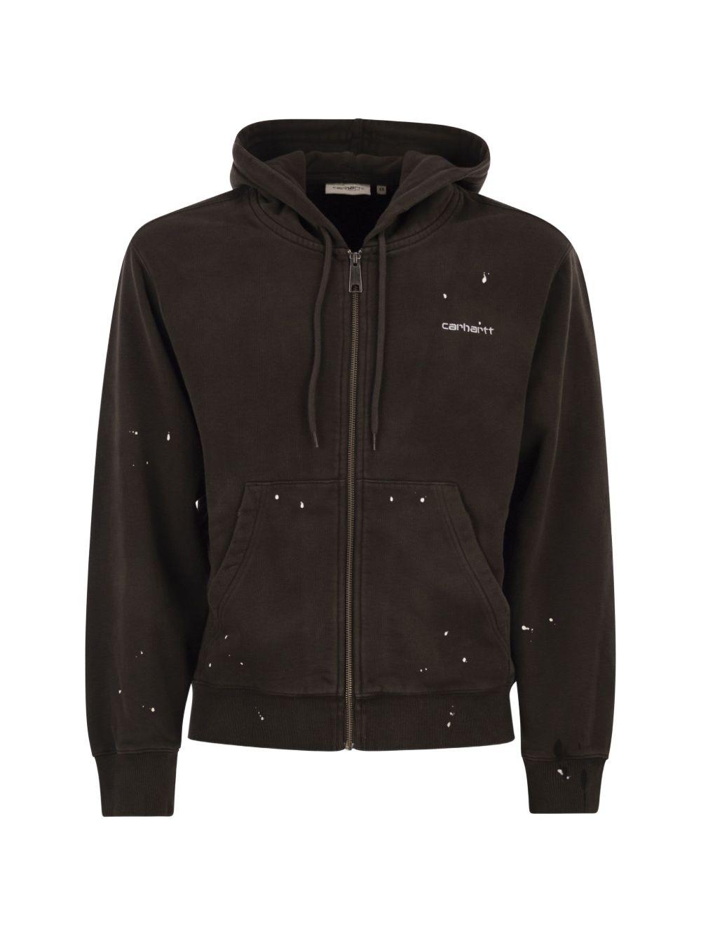 Hooded painter knit jacket relaxed fit I036913 47EJ TOBACCO CARHARTT WIP