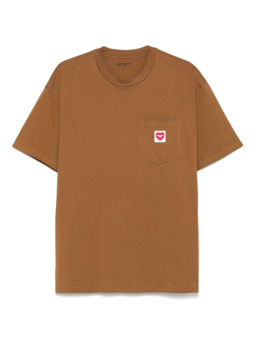 T-Shirt S/S Pocket Heart I032128 HZXX HAMILTON BROWN CARHARTT WIP