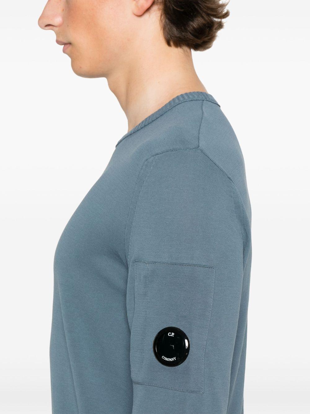 Cotton Crepe Crewneck Lens Knit 18CMKN086A006323O 872 STORMY WEATHER CP COMPANY