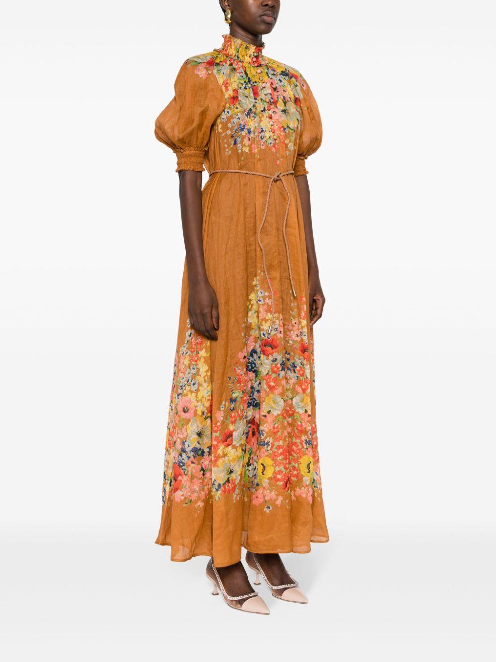 3890DRS241 TAN FLORAL ZIMMERMANN