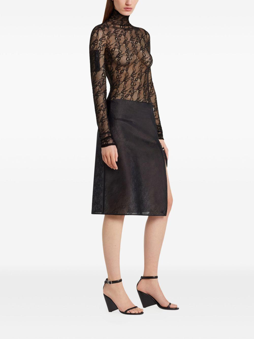 Lace Mockneck Top 325CTO444PA0132 9999 BLACK COURREGES