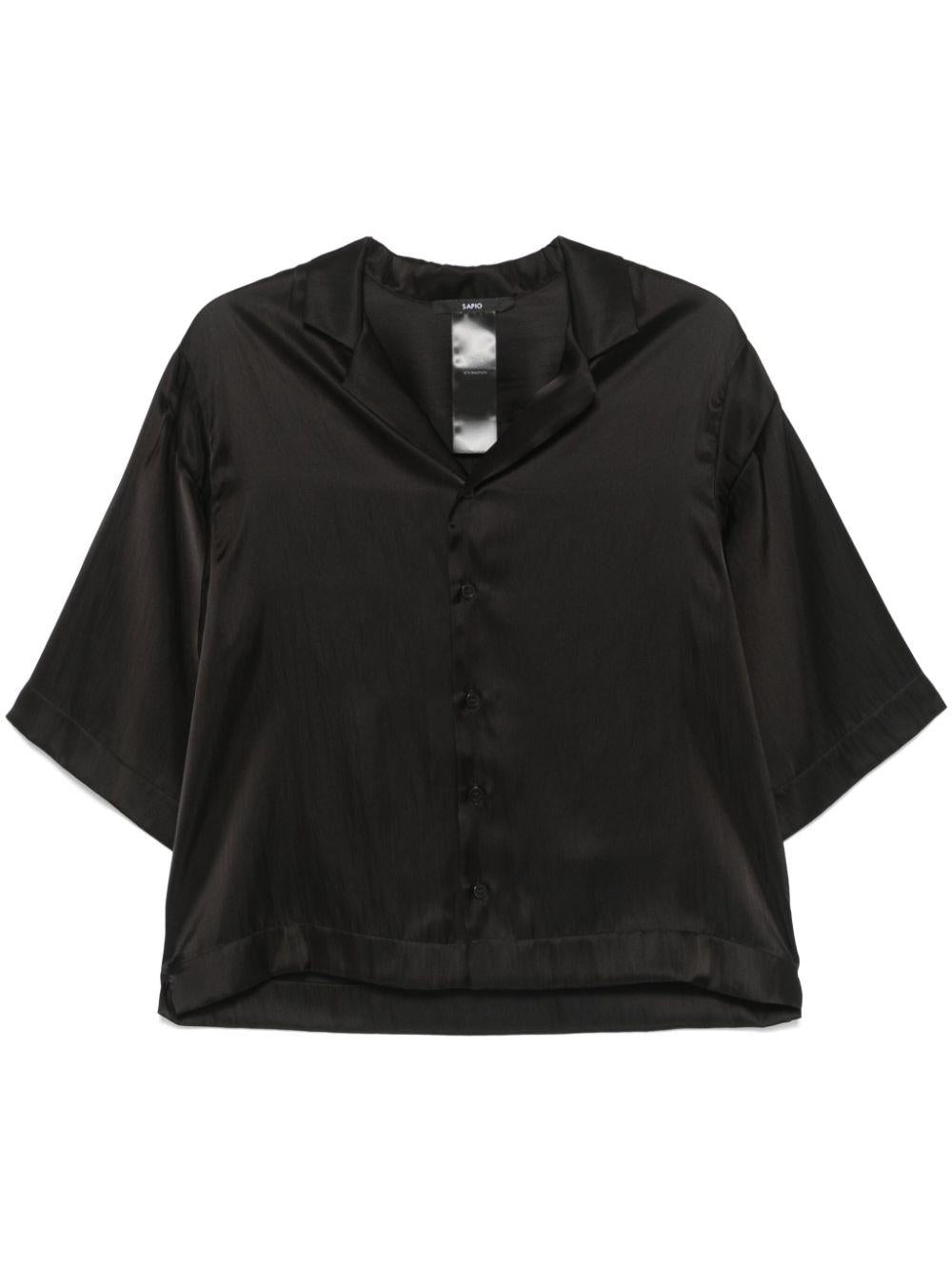 Camicia N°38 Cupro Satin Nero SS25N38 CUPRO SATIN NERO SAPIO