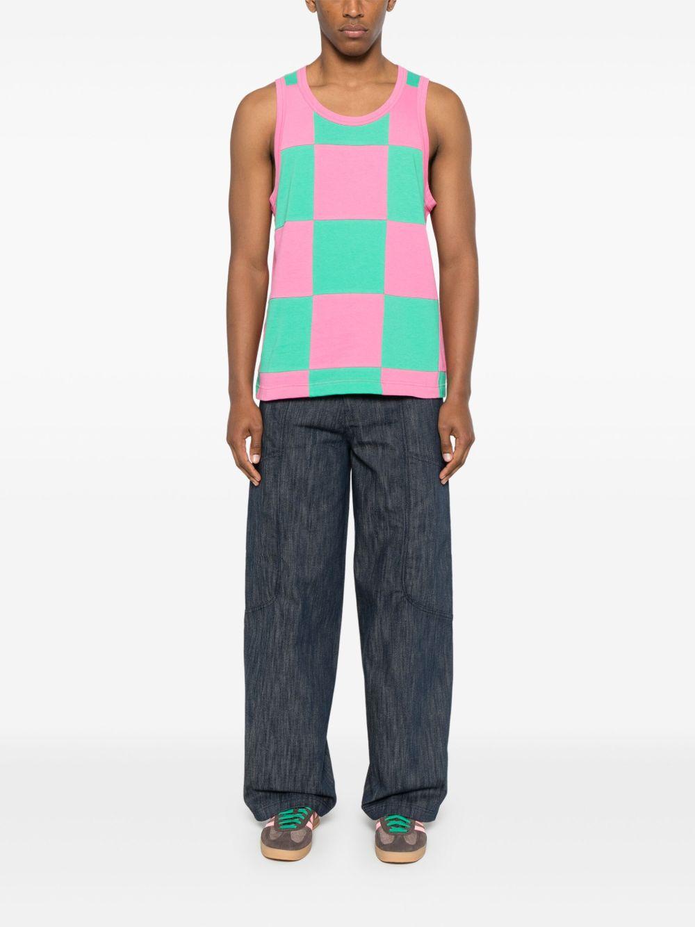 Plaid Tank Top POT004 1 PINK GREEN COMME DES GARCONS HOMME PLUS