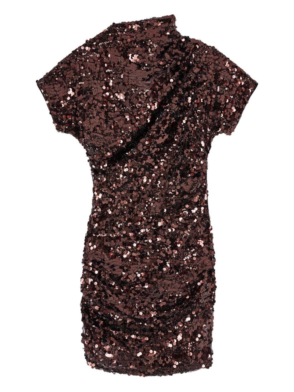 Brown Sequins Mini Dress A1030201 ZWX DEMITASSE GANNI