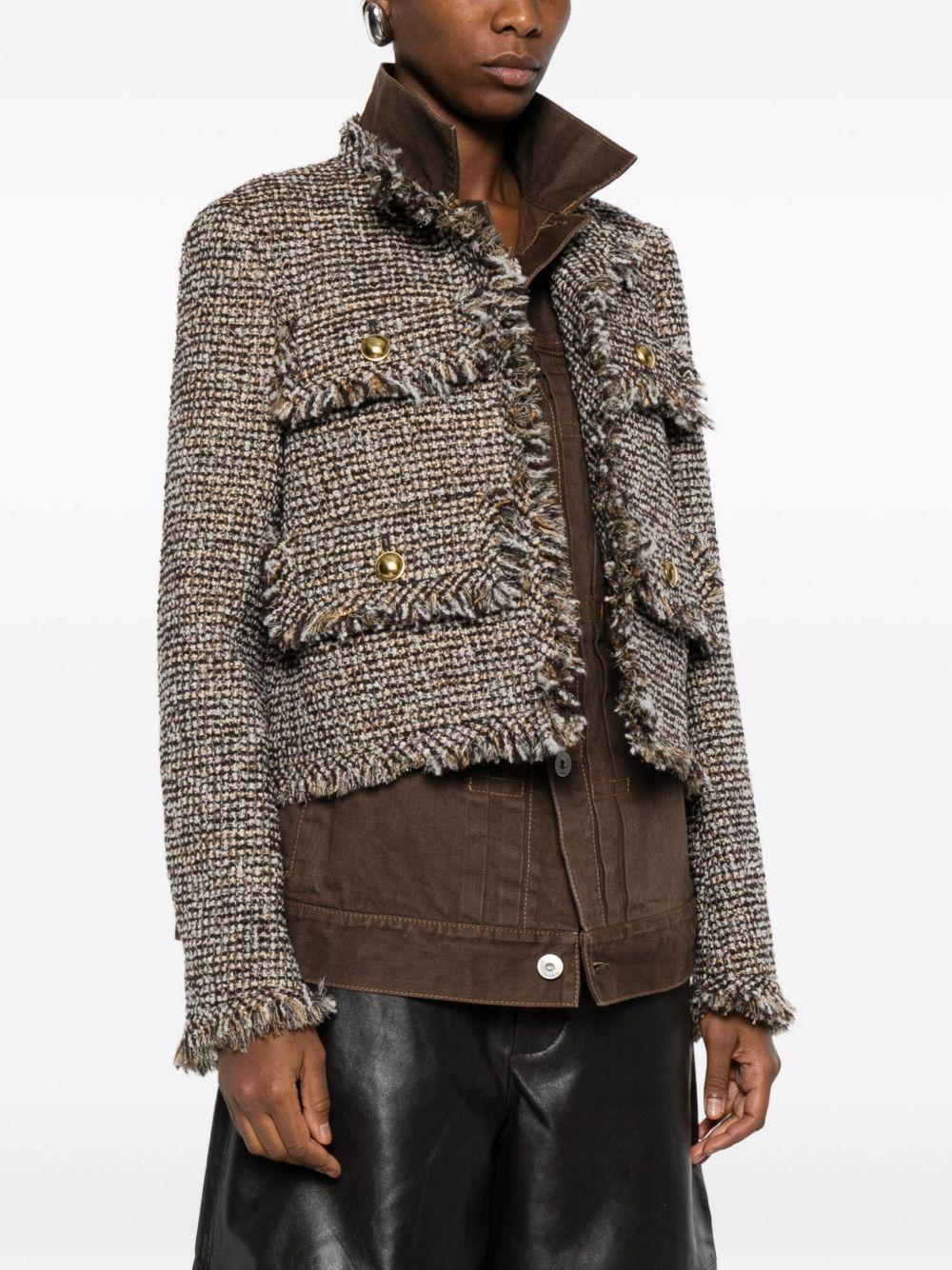 Tweed Denim Jacket 2508073 601 BROWN SACAI