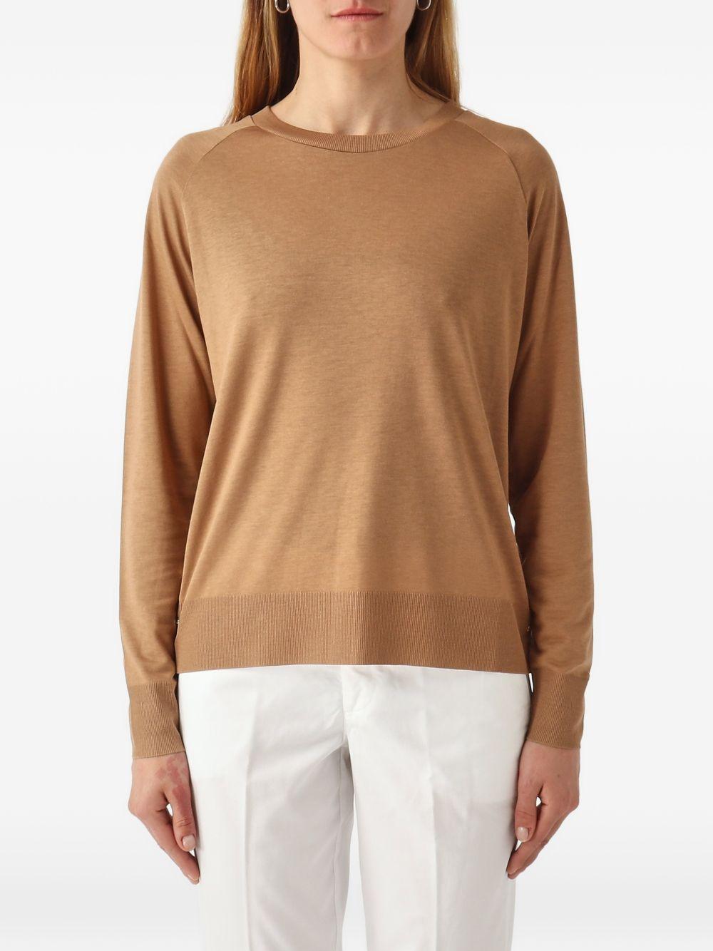 T-shirt a Maniche Lunghe in Glam Knit Effect JG000311D52056 2150 CAMEL HERNO