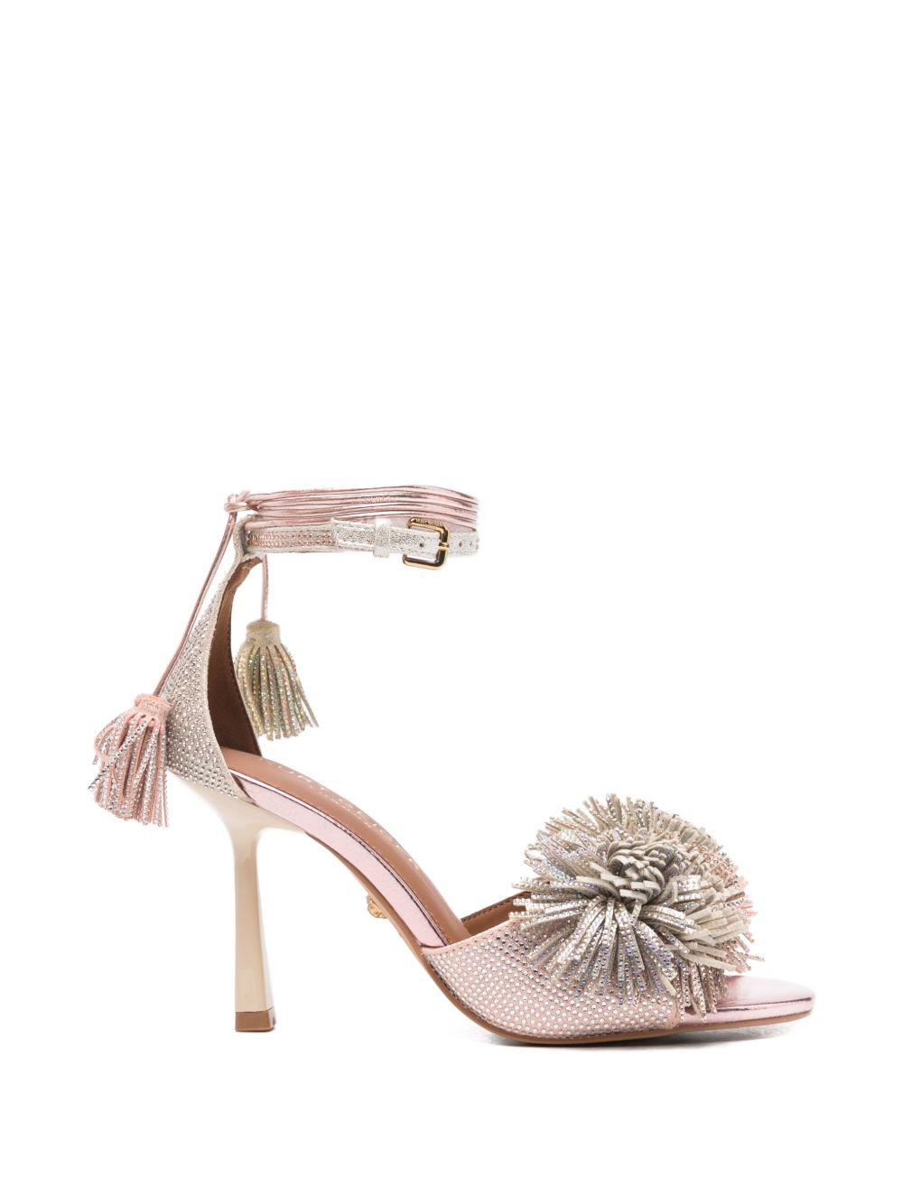 Pompom-embellished heeled sandals 4366165209 870 SUEDE KURT GEIGER LONDON