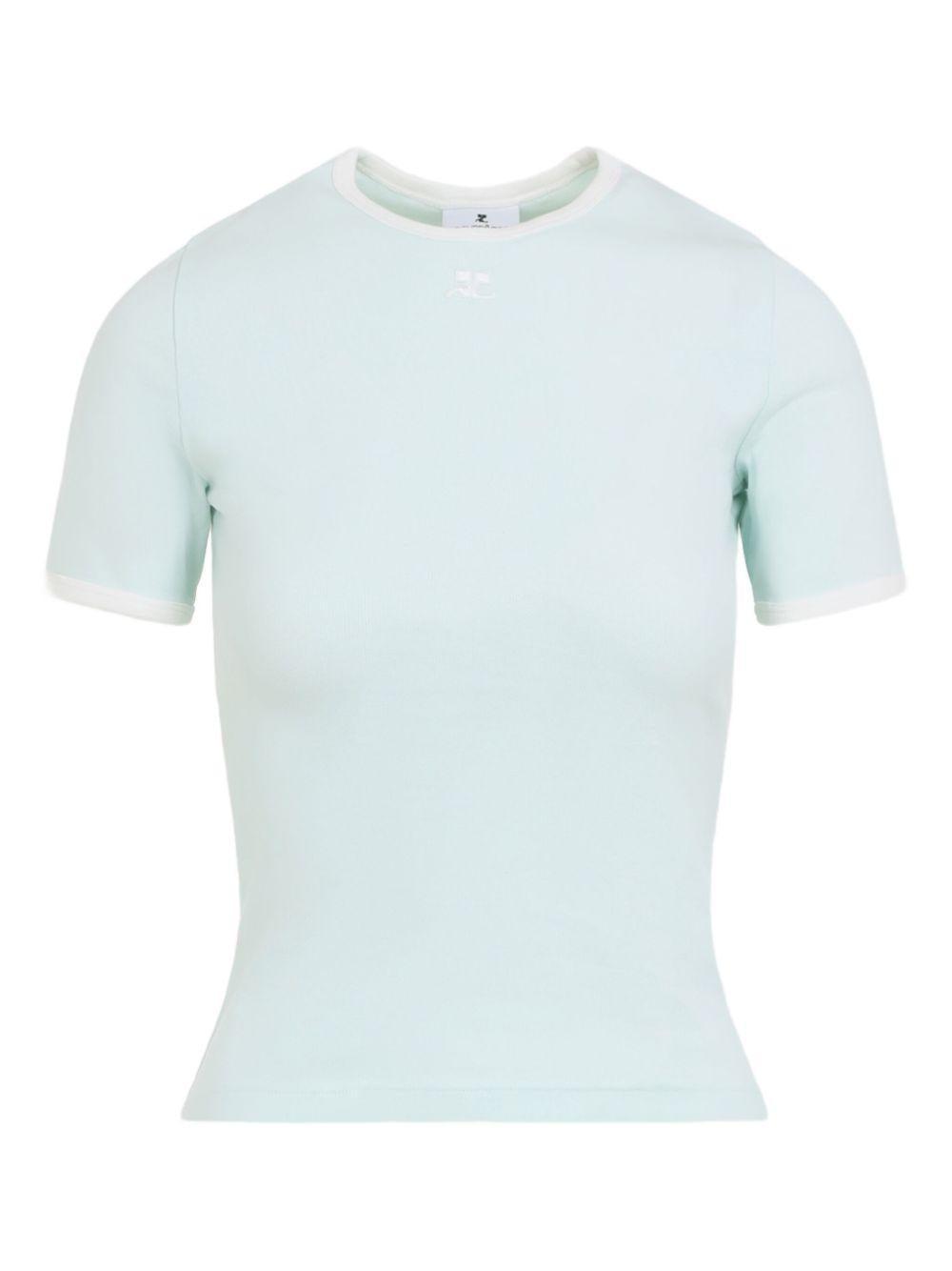 Signature Contrast T-shirt 125JTS017JS0203 B216 LIGHT MINT COURREGES