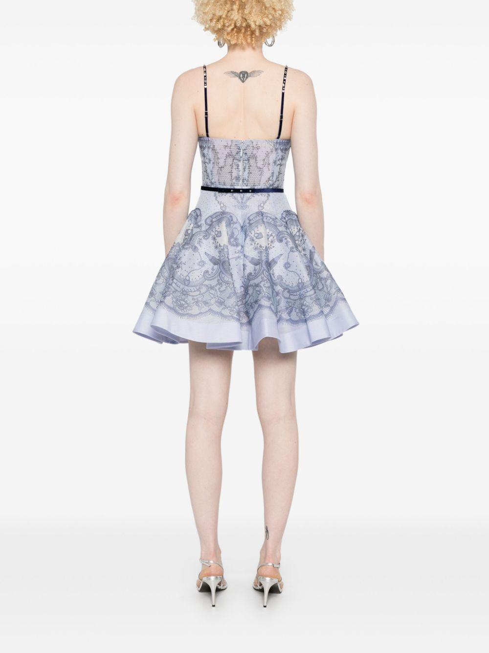 Miniabito Crush 2352DR251 BLUE LACE PRINT ZIMMERMANN