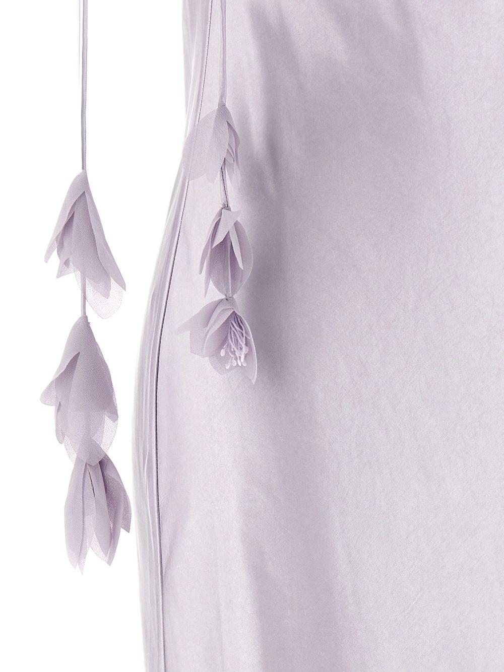 Floral-appliqué satin dress SS25252XL LILAC SELF-PORTRAIT