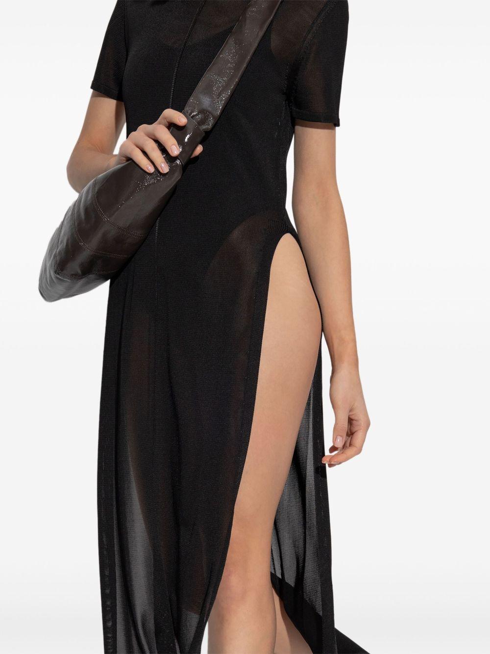 Column dress with slits<BR/> DR1104LK1037 BK999 BLACK LEMAIRE