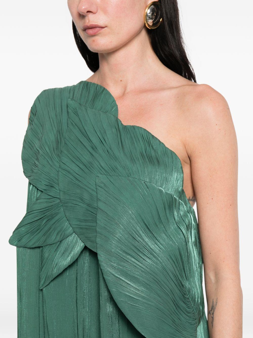 Amabel Lurex Georgette One Shoulder Gown PS2613 2472 EVERGREEN COSTARELLOS
