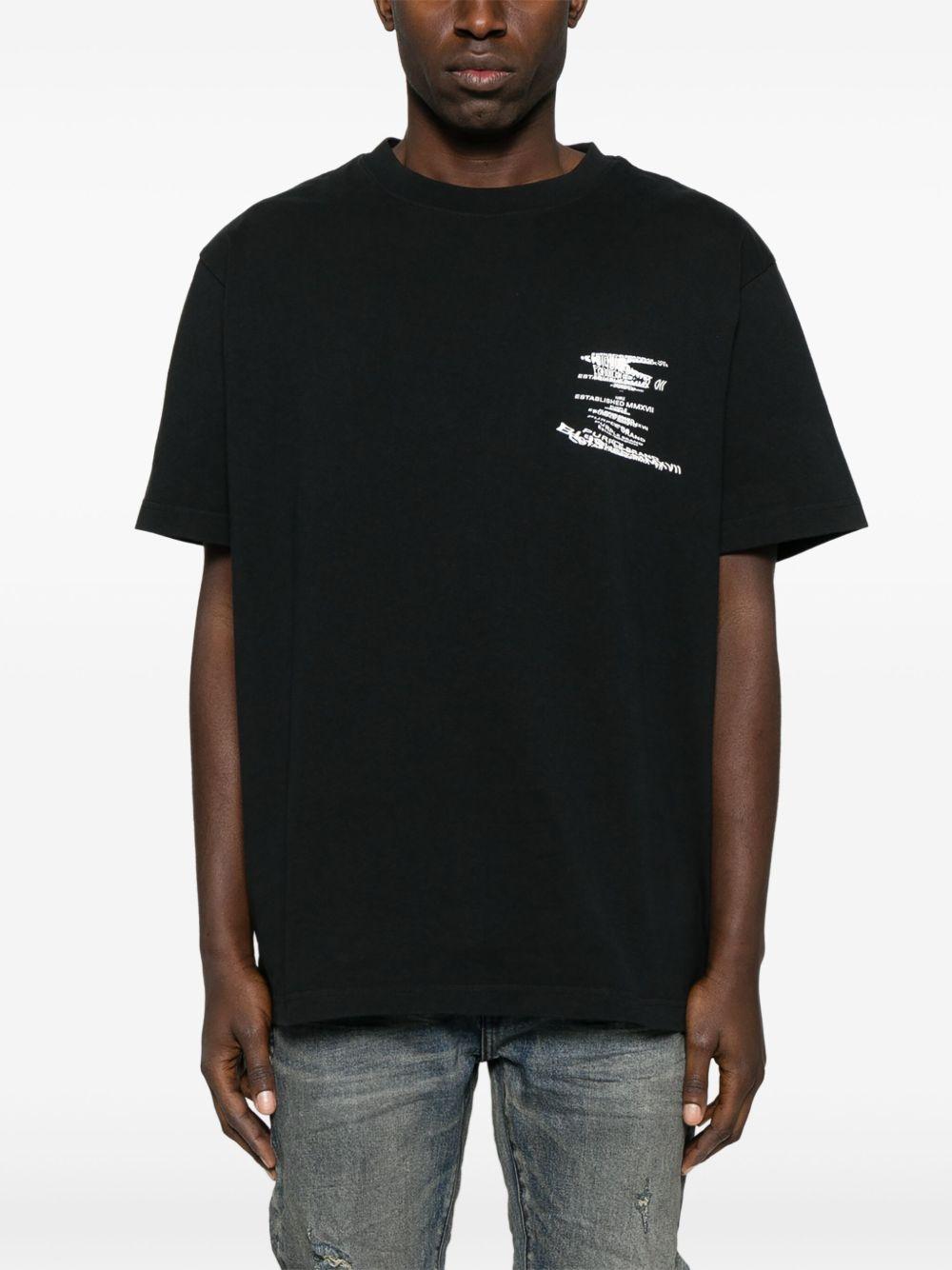 T-shirt con logo P117HBBW225 BLACK PURPLE BRAND