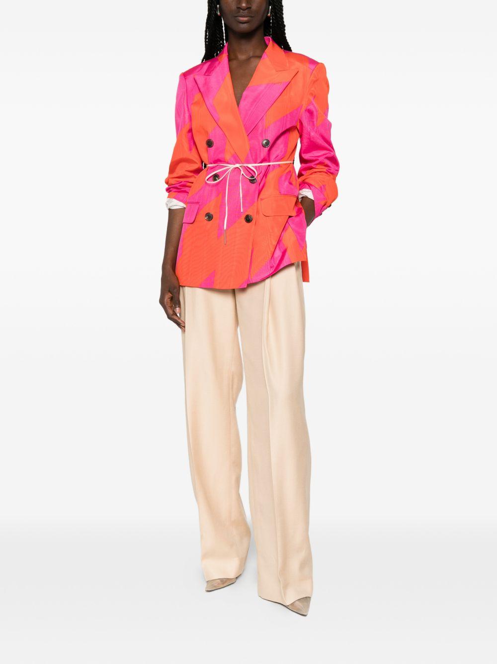 Double-Breasted Moiré Blazer BARRYSTABIS3073 304 FUCHSIA DRIES VAN NOTEN