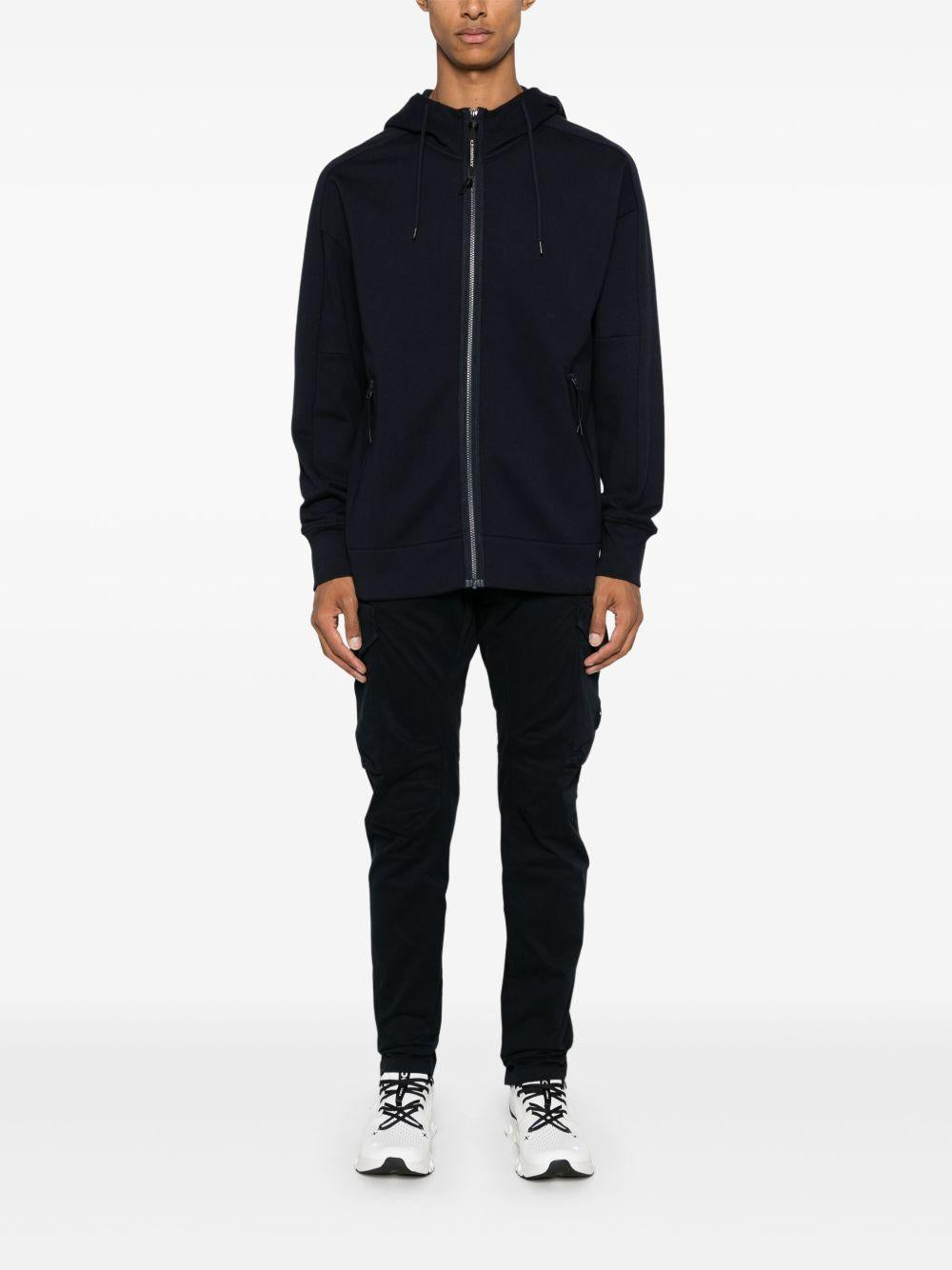 Diagonal Raised Fleece Goggle Hooded Sweatshirt 18CMSS028A005086W 888 TOTAL ECLIPSE CP COMPANY