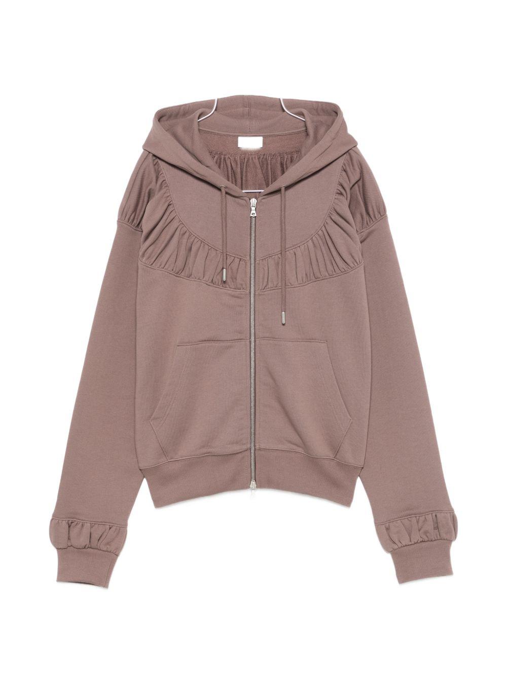 Cropped Loose Zipped Hoodie HADINA3610 811 TAUPE DRIES VAN NOTEN