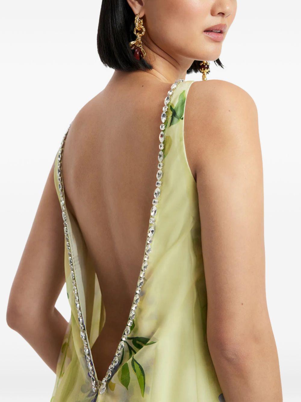 Embellished Open Back Gown LLSS26016 WISTERIA PRINT LEO LIN