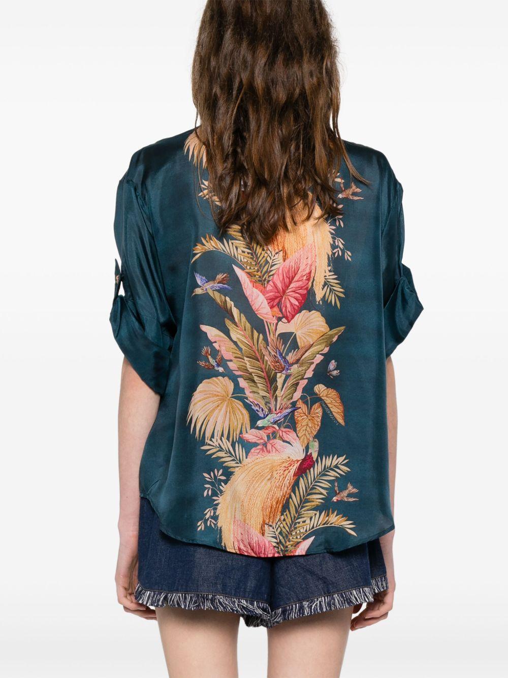 Camicia Ascension 3573TSS253 DARK BLUE PALM FLORAL ZIMMERMANN