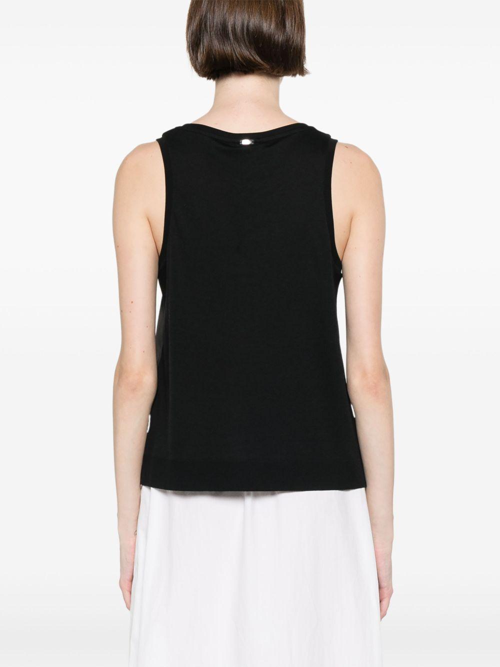 Tank top in glam knit effect e raso JG000268D52056 9300 Nero HERNO
