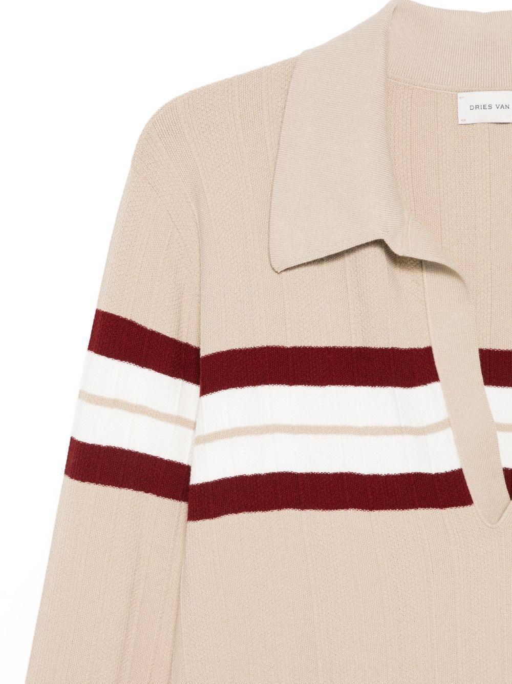 Block stripe polo shirt MAONA3701 103 BEIGE DRIES VAN NOTEN