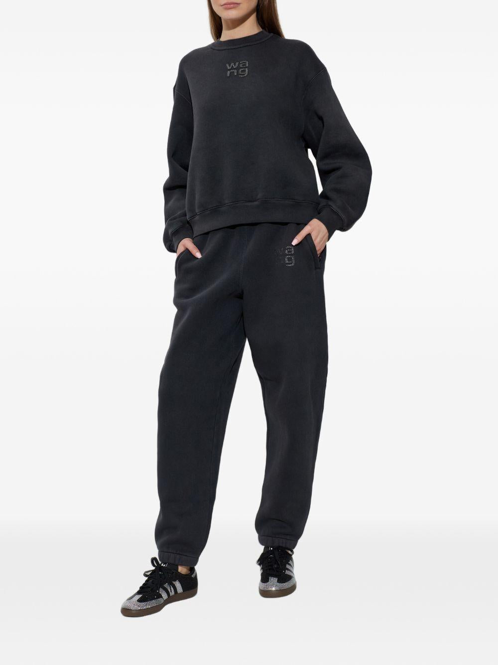 Felpa Girocollo Hotfix Logo 4CC1261219 011 WASHED BLACK ALEXANDER WANG