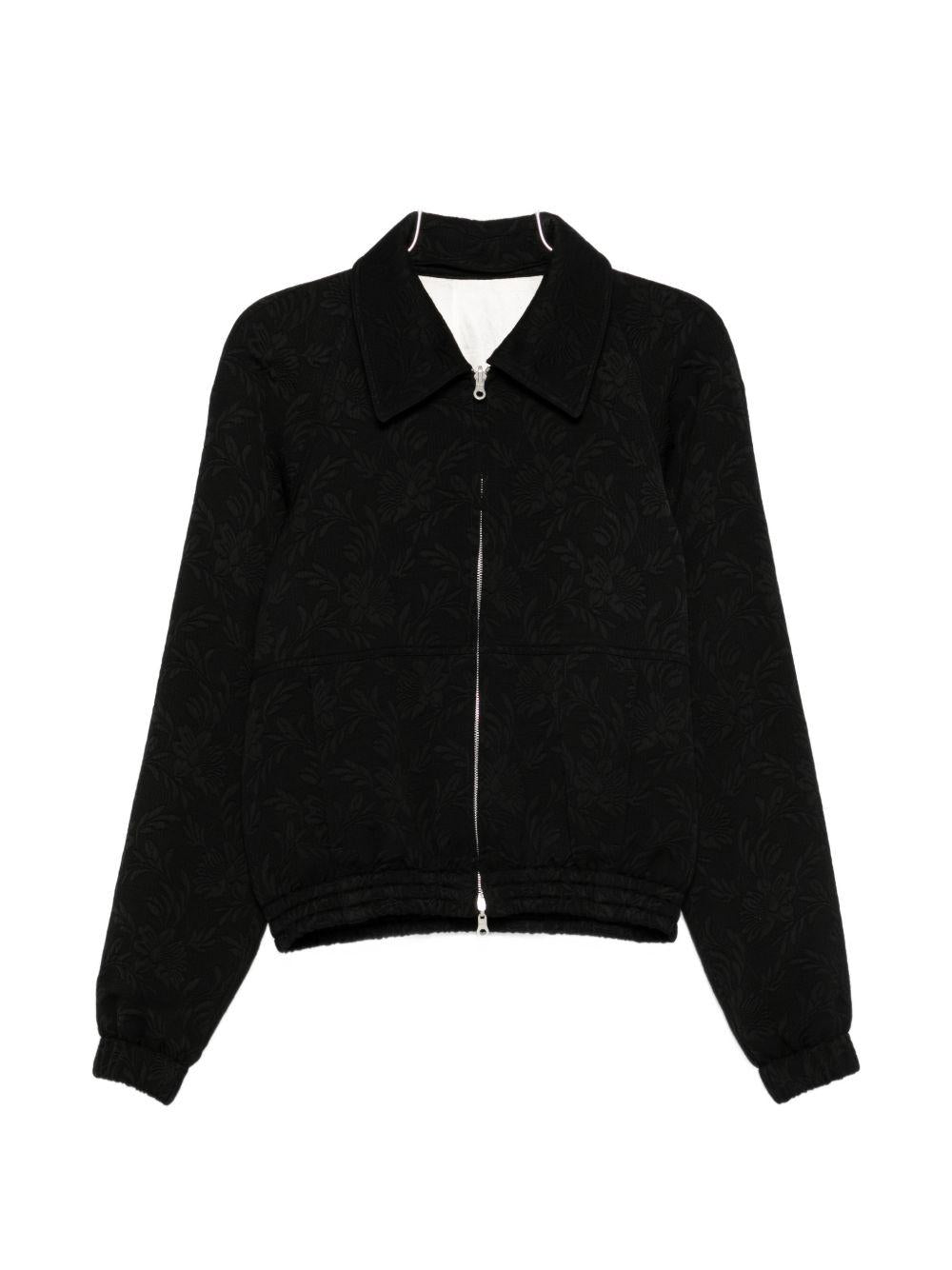 Reversible floral-jacquard woven jacket VINNYSREV3265 900 BLACK DRIES VAN NOTEN