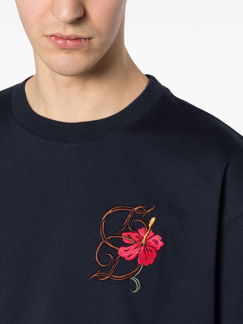 T-Shirt D Hibiscus Brodée KTS316CO248 NAVY DROLE DE MONSIEUR