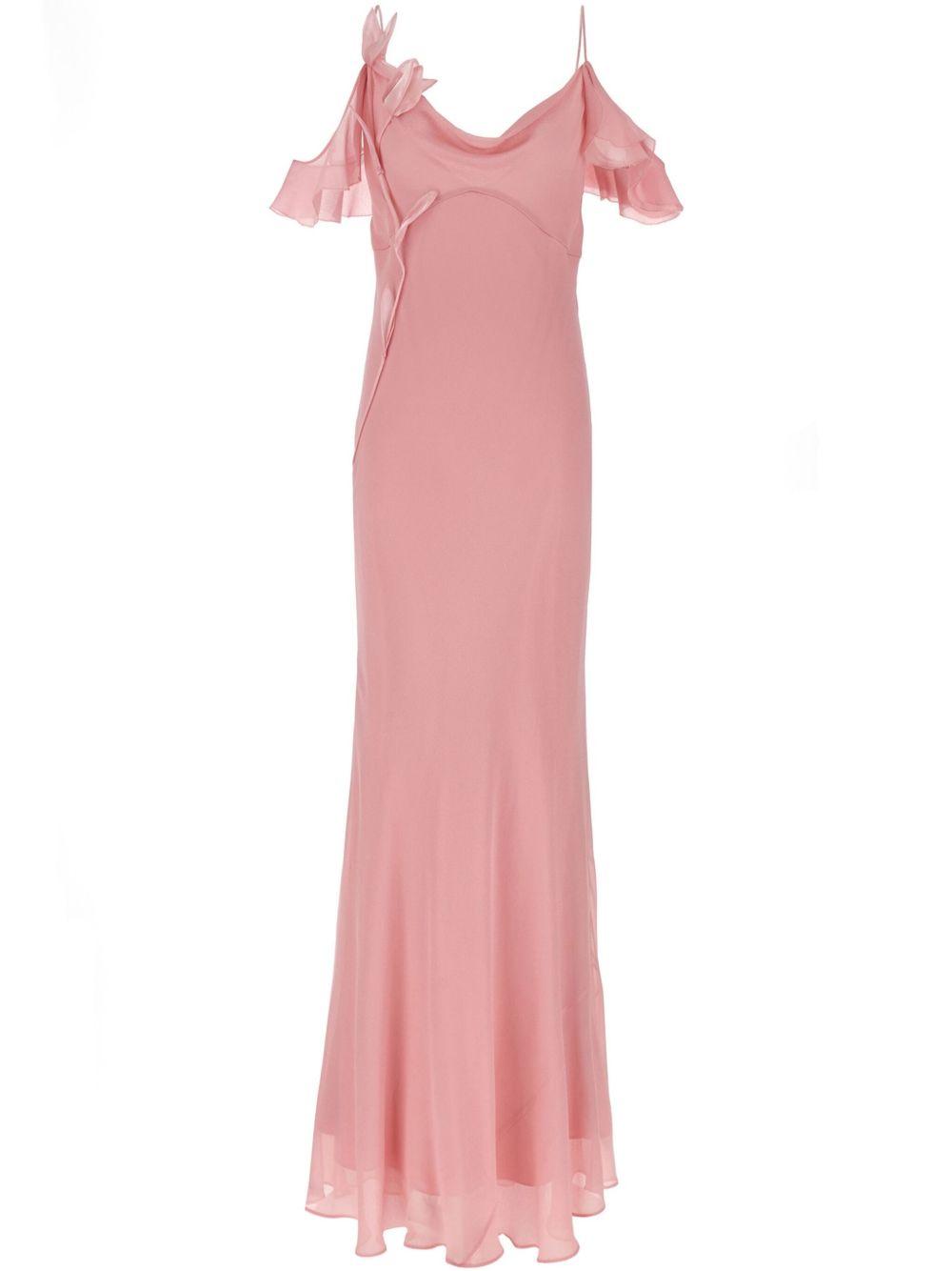 Georgette Flower maxi dress SS25254XP PINK SELF-PORTRAIT