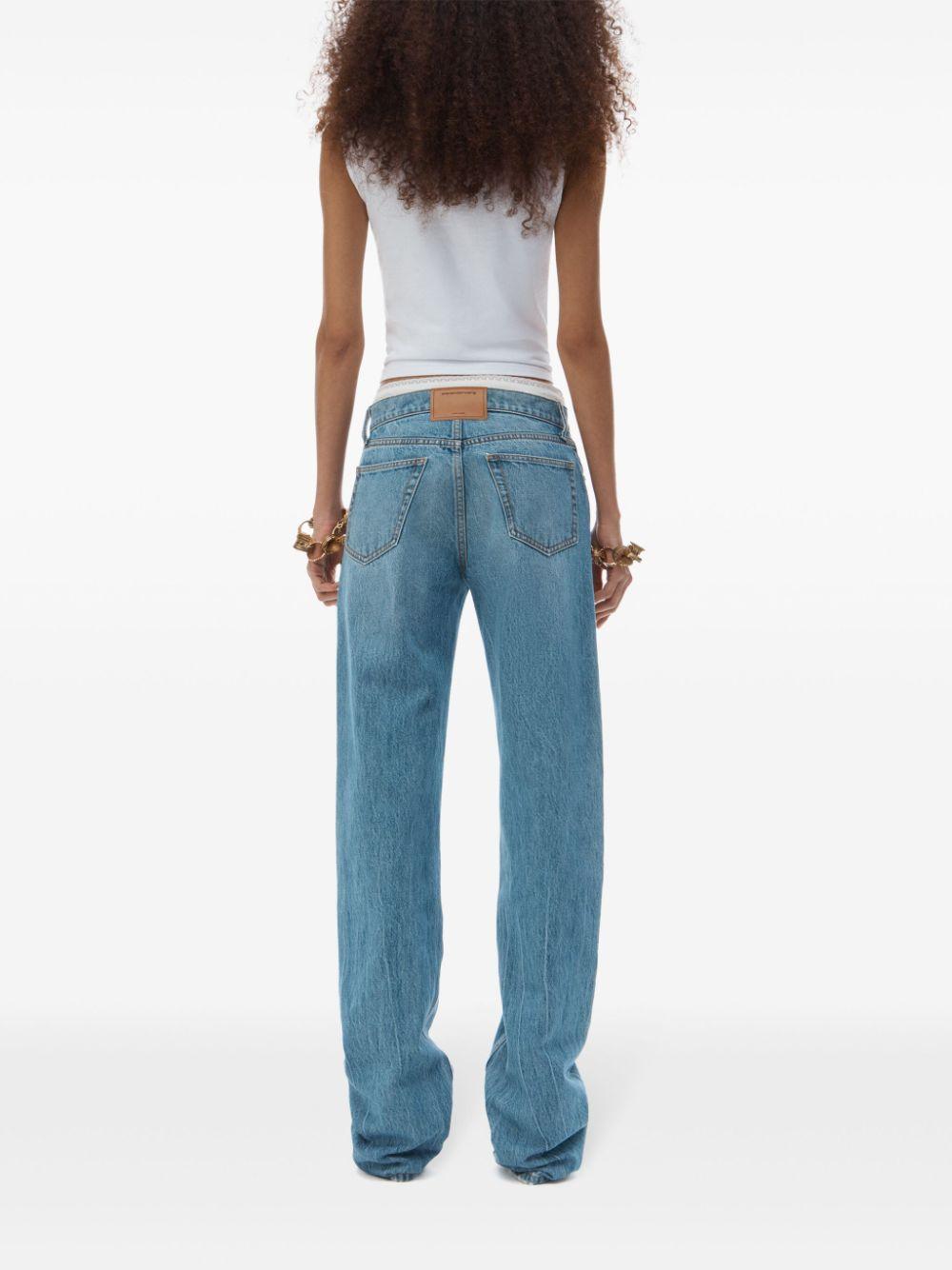 Jeans in denim con fascia pointelle integrata in vita 4DC1254522 486 VINTAGE LIGHT INDIGO ALEXANDER WANG