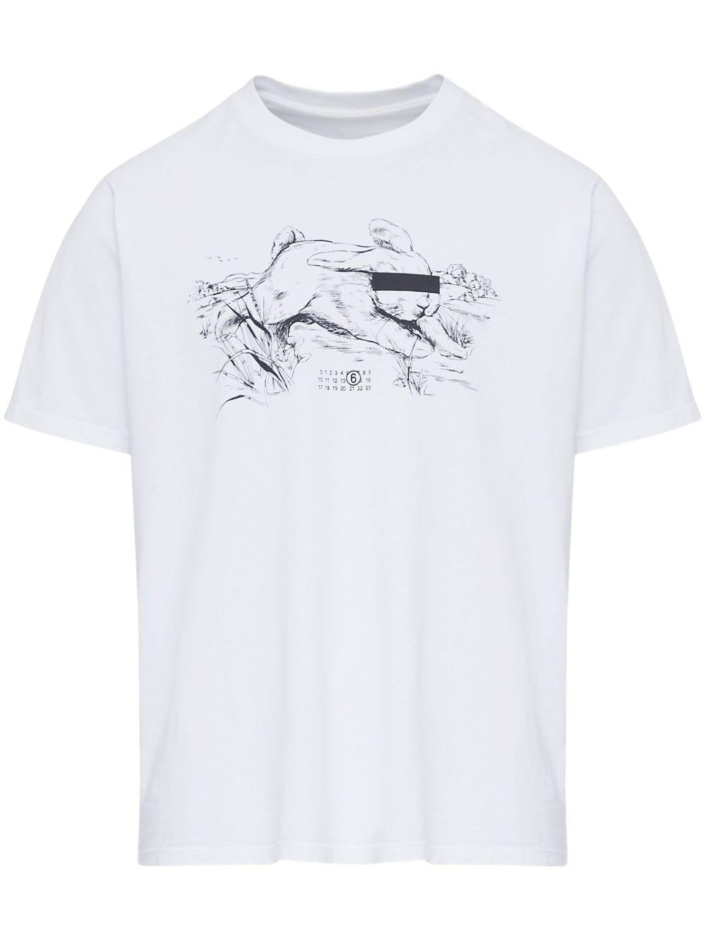 T-shirt con stampa illustrata<BR/> SH2GC0024M20108 100 MM6 MAISON MARGIELA