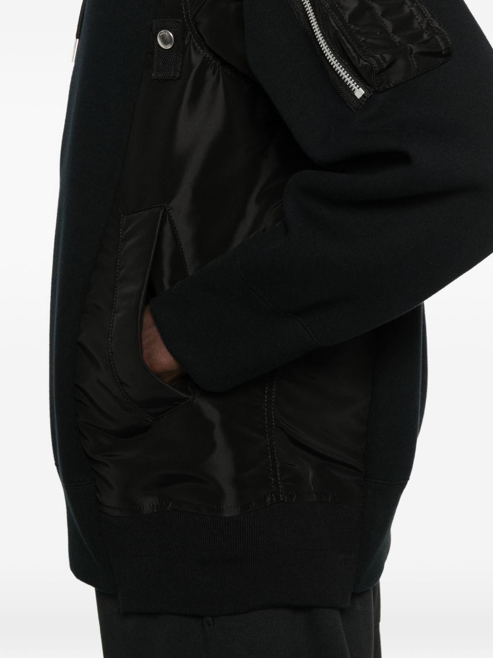 Felpa con cappuccio in spugna SCM325 002 BLACK SACAI