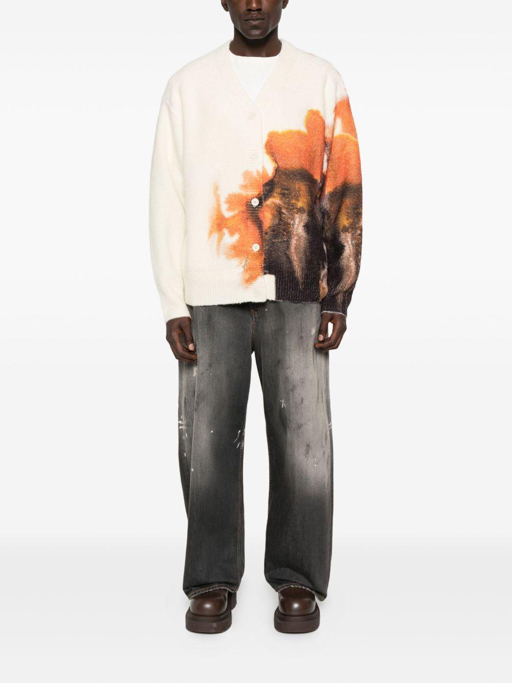 Cardigan con stampa grafica<BR/> JX7333 WHITE Y-3