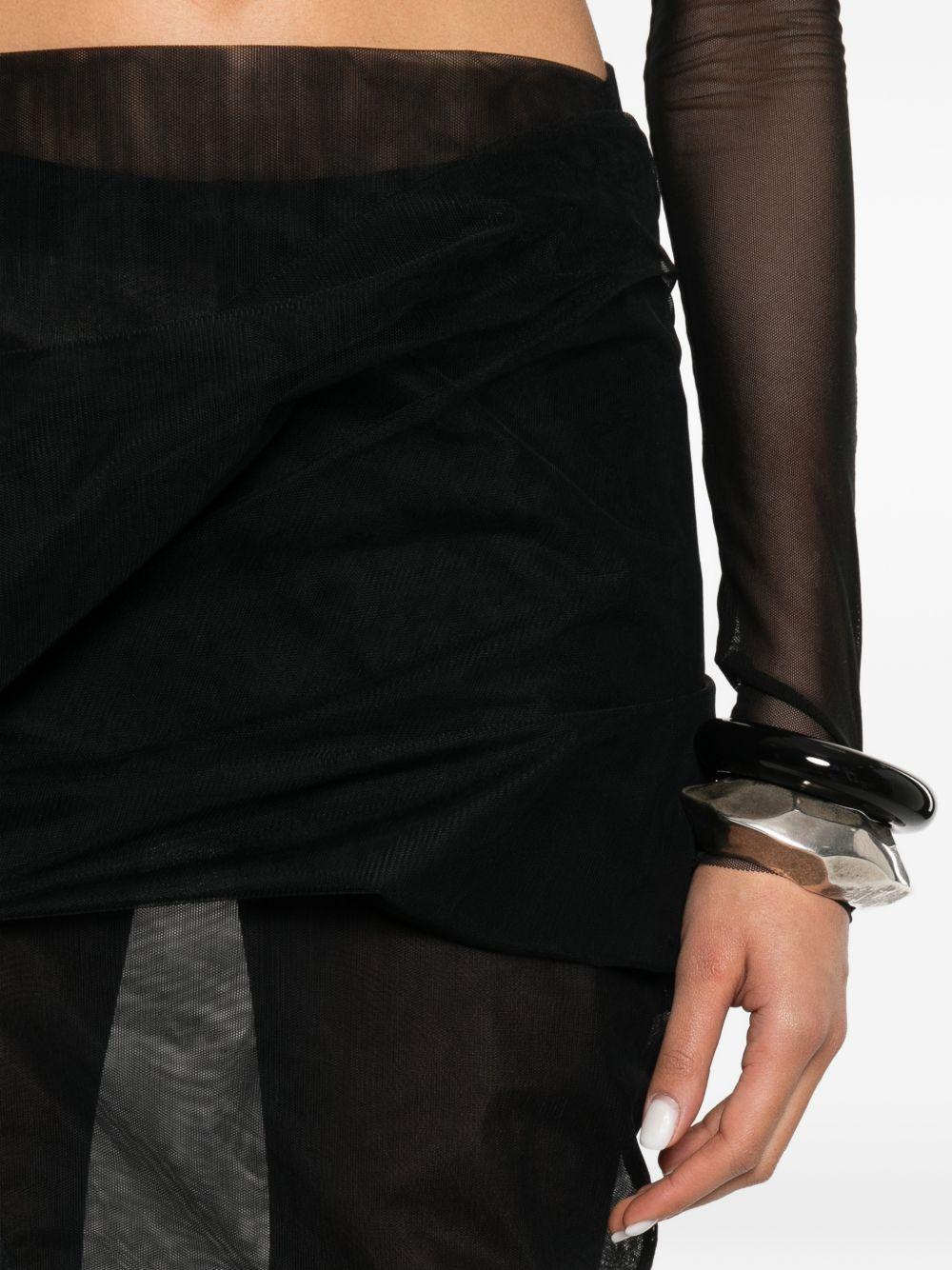 'Draped Calf' Skirt RO01F6376TU 09 BLACK RICK OWENS