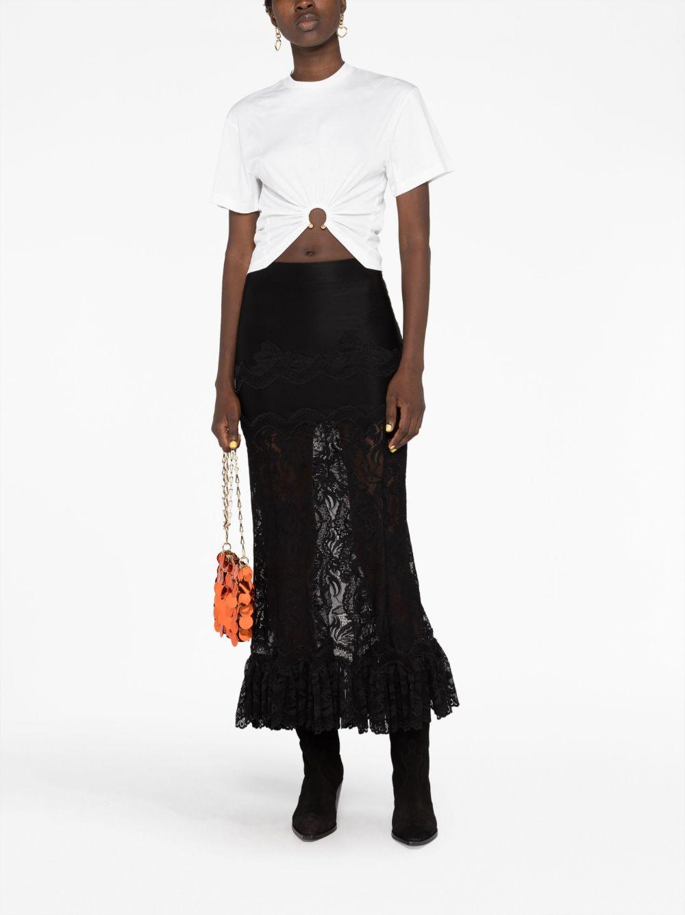 T-shirt bianca con piercing<BR/> 23AJTO539CO0485 P109 OFF WHITE RABANNE