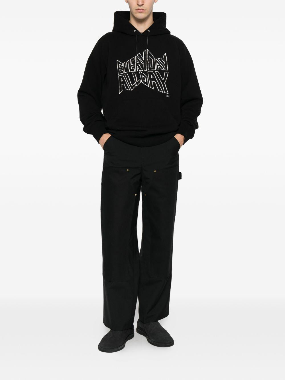 Geoff Print Hoodie 2601123S 001 BLACK SACAI