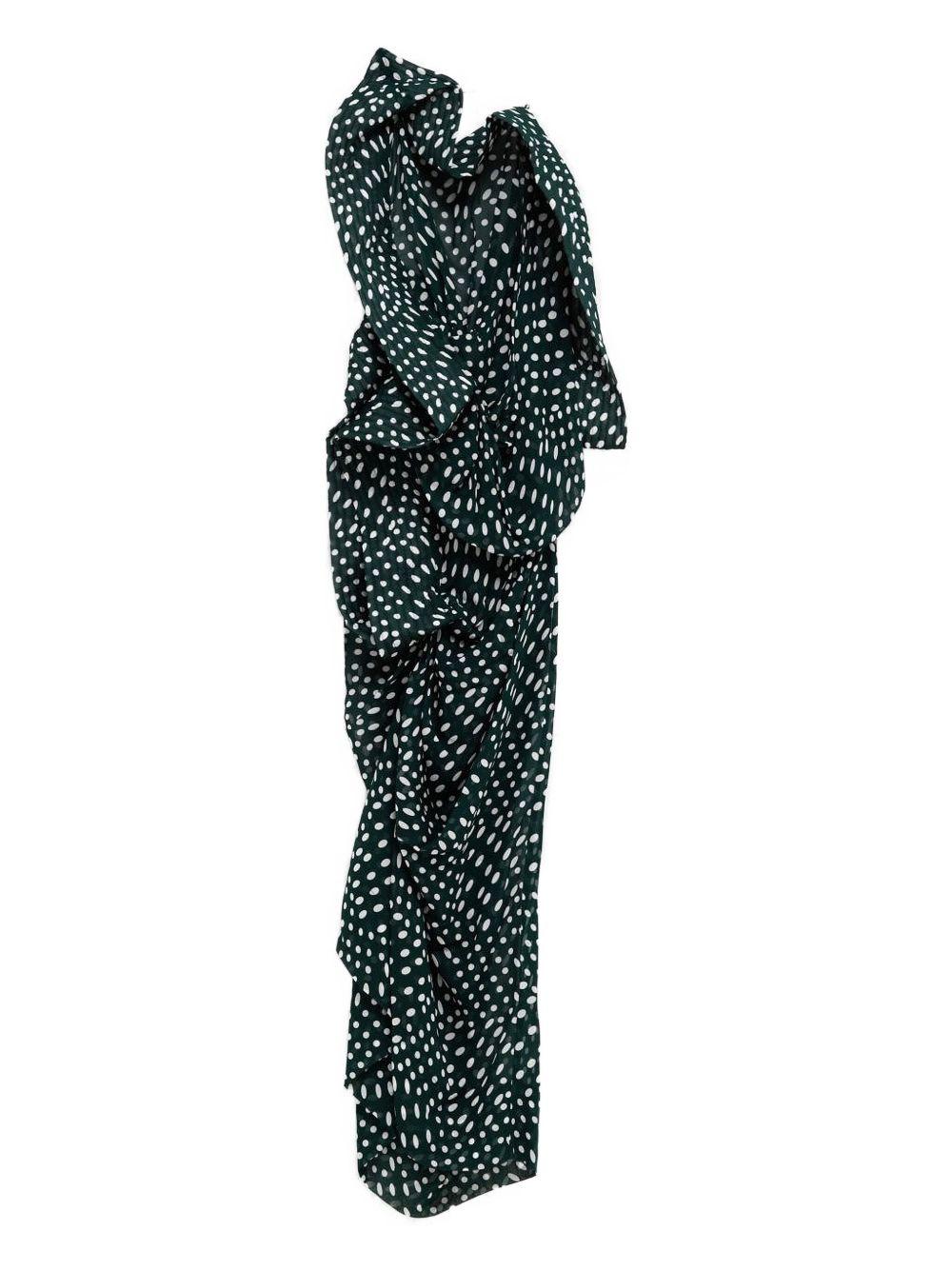 Abito midi in raso a pois drappeggiato DOLLA2252 605 BOTTLE DRIES VAN NOTEN