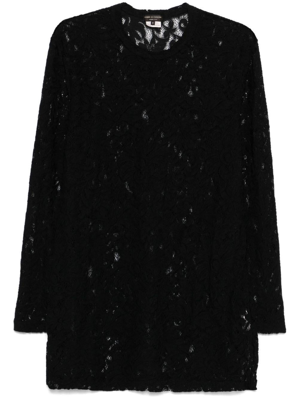 Black Raschel Lace T-shirt POT034 1 BLACK COMME DES GARCONS HOMME PLUS