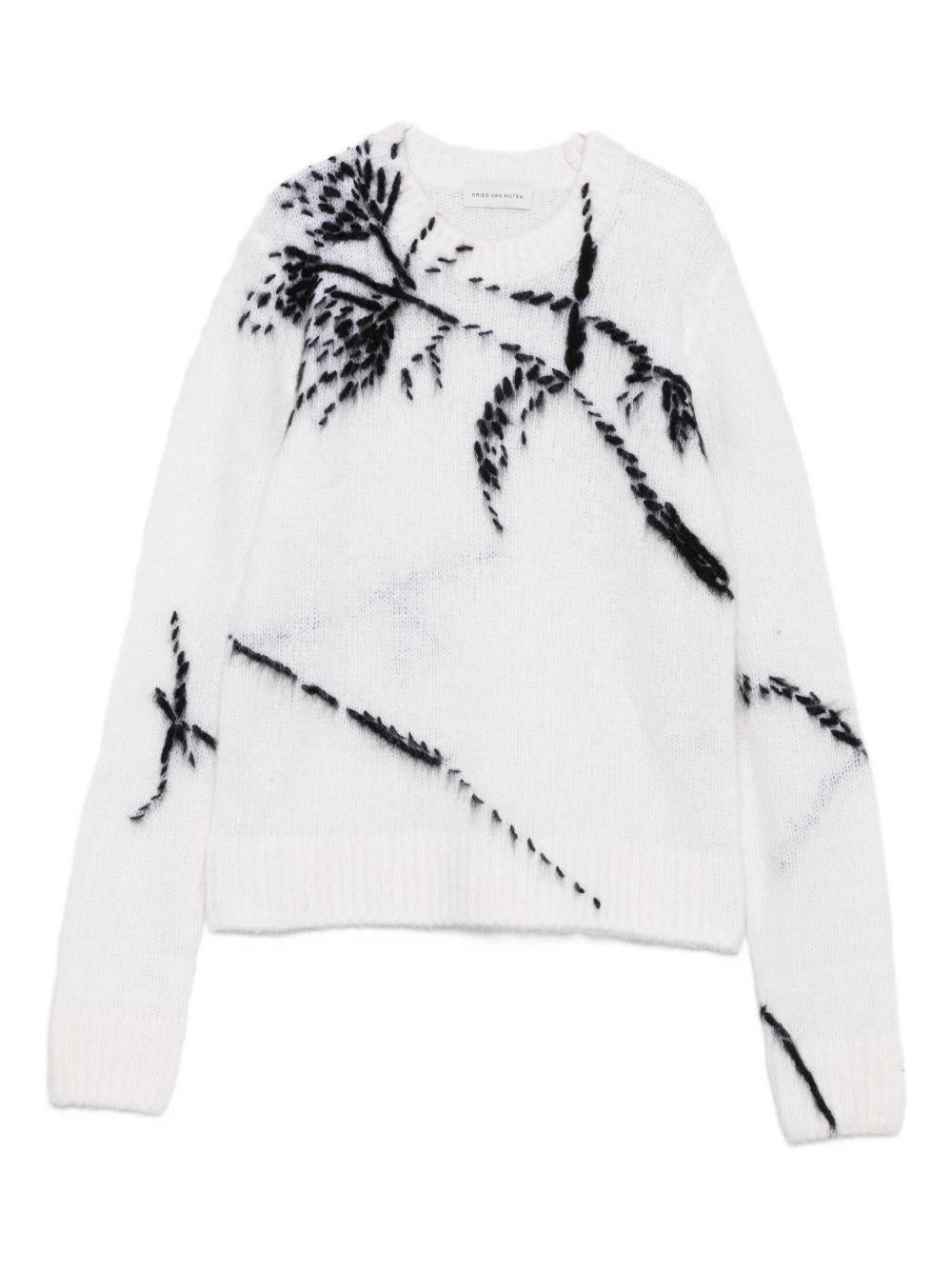 Alpaca Sweater MOUCHE2709 1 WHITE DRIES VAN NOTEN